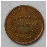 Civil Ware Token - Train Schedule Albany-Buffalo
