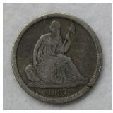 1837 Seated Liberty Silver Dime