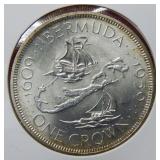 1950 Bermuda One Crown Coin