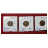1915 S- 1916 S - 1919 S Lincoln Wheat Cents