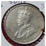 1921 Straits Settlement Silver Half