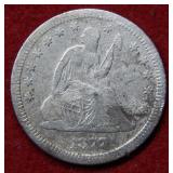 1877 S Seated Liberty Silver Quarter