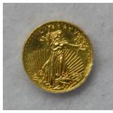 8 KT Gold Miniature $20 Coin Replica