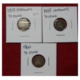 1853-1855-1860 Seated Liberty Silver Half Dimes