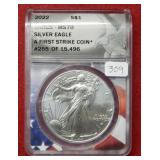 2022 Silver Eagle 1oz ANACS MS70 - first strike