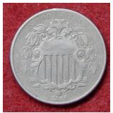 1866 Shield Nickel with Rays