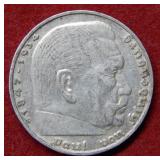 1935 German Silver 5 Mark Coin