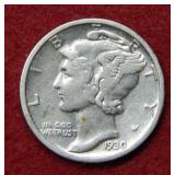 1930 S Mercury Silver Dime