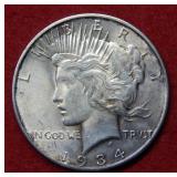 1934 D Peace Silver Dollar