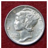 1945 S Micro S Mercury Silver Dime