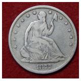 1877 S Seated Liberty Silver Half Dollar Coin