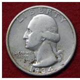 1934 D Washington Silver Quarter