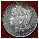 1878 Morgan Silver Dollar 7 Tailfeathers