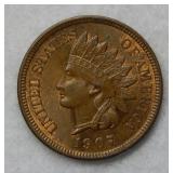 1907 Indian Head Cent - Red & Brown UNC