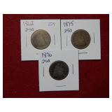 1862-1875-1876 Seated Liberty Silver Quarters