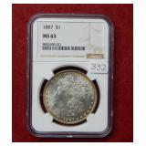 1887 Morgan Silver Dollar NGC MS63