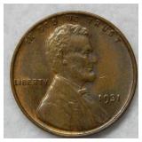 1931 Lincoln Wheat Cent - brown