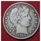 1909 Barber Silver Half
