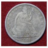 1843 Seated Liberty Silver Half Dollar - no motto