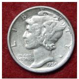1930 S Mercury Silver Dime