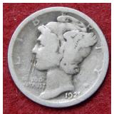 1921 Mercury Silver Dime - scratch