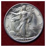 1939 S Walking Liberty Silver Half