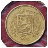 1930 Finland 5 Markkaa Coin