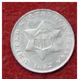 1852 Silver Three Cent Piece - Type I