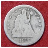1858 O Seated Liberty Silver Quarter - no motto