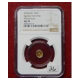 Gold Egyptian Eye of Ra NGC MS70 - private issue
