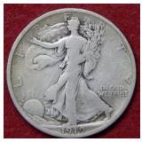 1919 D Walking Liberty Silver Half Dollar