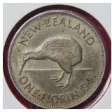 1941 New Zealand Silver 1 Florin - Key Date