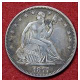 1877 Seated Liberty Silver Half Dollar