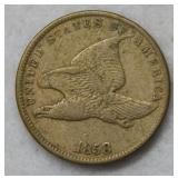 1858 Flying Eagle Cent - double date mint error