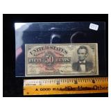 4th Issue US Fifty Cent Fractional Note FR#1374