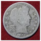 1904 O Barber Silver Half