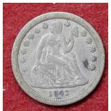 1842 O Seated Liberty Silver Dime