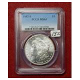 1882 S Morgan Silver Dollar PCGS MS63