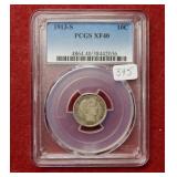 1913 S Barber Silver Dime PCGS XF40