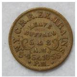 NY City Albany & Buffalo Railroad Schedule Medal