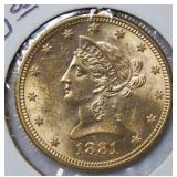 1881 Gold $10 Coin