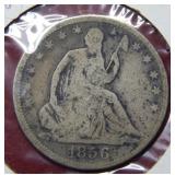 1856 Seated Liberty Silver Half Dollar