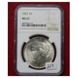 1923 Peace Silver Dollar NGC MS63