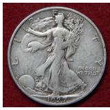 1927 S Walking Liberty Silver Half