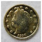 1910 Gold Plated Liberty Head Nickel