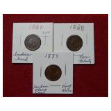 1881-1888-1889 Indian Head Cents