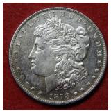 1878 Morgan Silver Dollar -7 Tail Feathers-cleaned