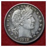 1912 Barber Silver Half Dollar