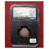 1891 Seated Liberty Silver Dime NGC PF63 vaultbox