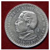 1957 Mexico Silver Constitution Coin